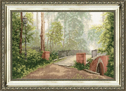 Вышивка 00-006 Мост в старом парке Вышивка 00-006 Мост в старом парке